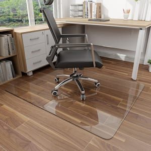 36 in. x 46 in. Clear Rectangle Glass Chair Mat Floor Mat
