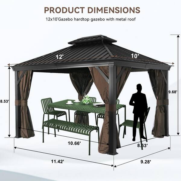 Lifesmart Ultra Series 10 ft. x 12 ft. Black 2 Tier Hardtop