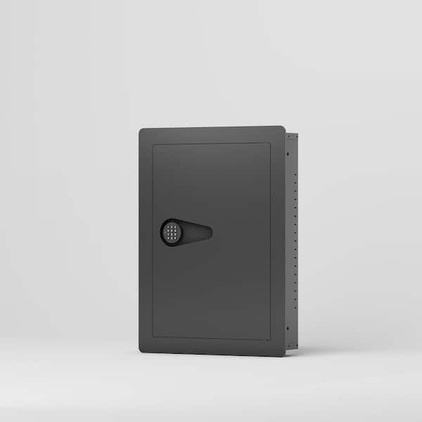 Large Home Hidden Wall Safe with Digital Keypad, Removable Shelves, In Wall Safe for Firearms, Gun, Valuables (Black)