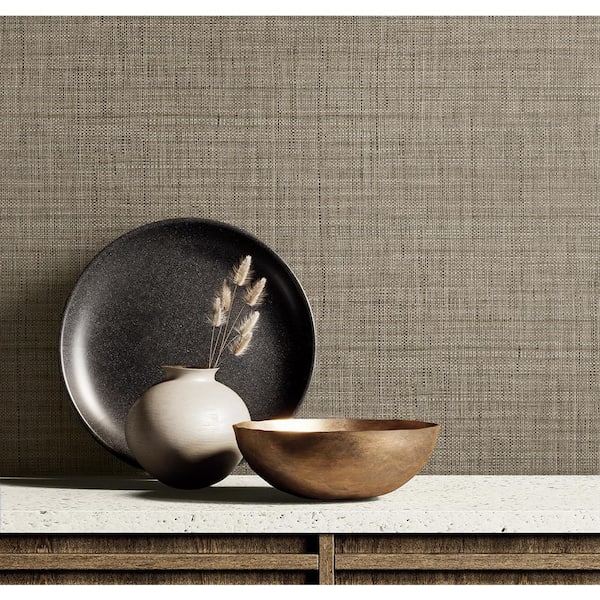 60.75 sq. ft. Driftwood Harvest Twine Embossed Vinyl Unpasted Wallpaper Roll
