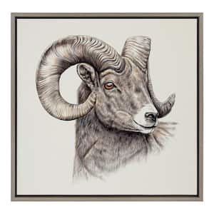 "Sylvie Ram" by Ron Dunn 1-Piece Framed Canvas Animals Art Print 22.00 in. x 22.00 in.
