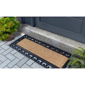 A1 Home Collections Grill Indoor/Outdoor Black 18 in. x 48 in. Rubber Easy  to Clean All Weather Exterior Doors/Large Size Double Door Mat RP315 - The  Home Depot