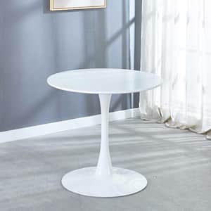 31.5 in.White Tulip Table Mid-century Dining Table for 2-4 people With Round Mdf Table Top