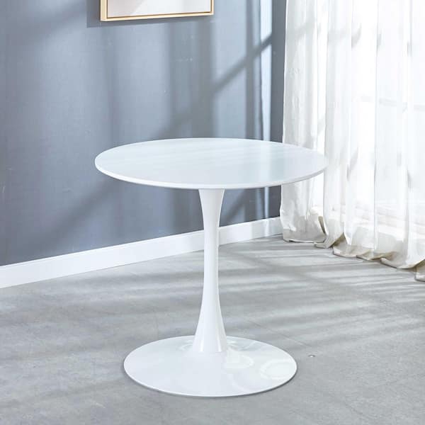 SUNRINX 31.5 in.White Tulip Table Mid-century Dining Table for 2-4 people With Round Mdf Table Top