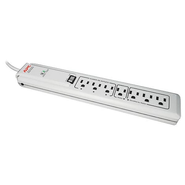 APC White SurgeArrest 4-ft Surge Protector with 7 outlets, Power-Saving & dataline protection