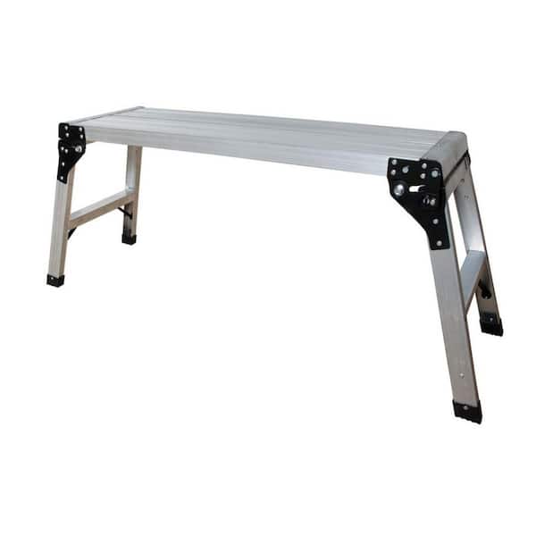 Jobsite Series 39-in. Portable Work Platform, Aluminum Step Stool for Adults and Portable Work Bench with Rubber Feet