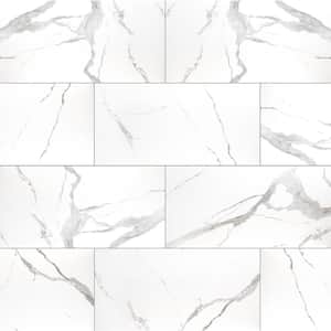 Ader Tegal 12 in. x 24 in. Polished Porcelain Marble Look Floor and Wall Tile (16 sq. ft./Case)