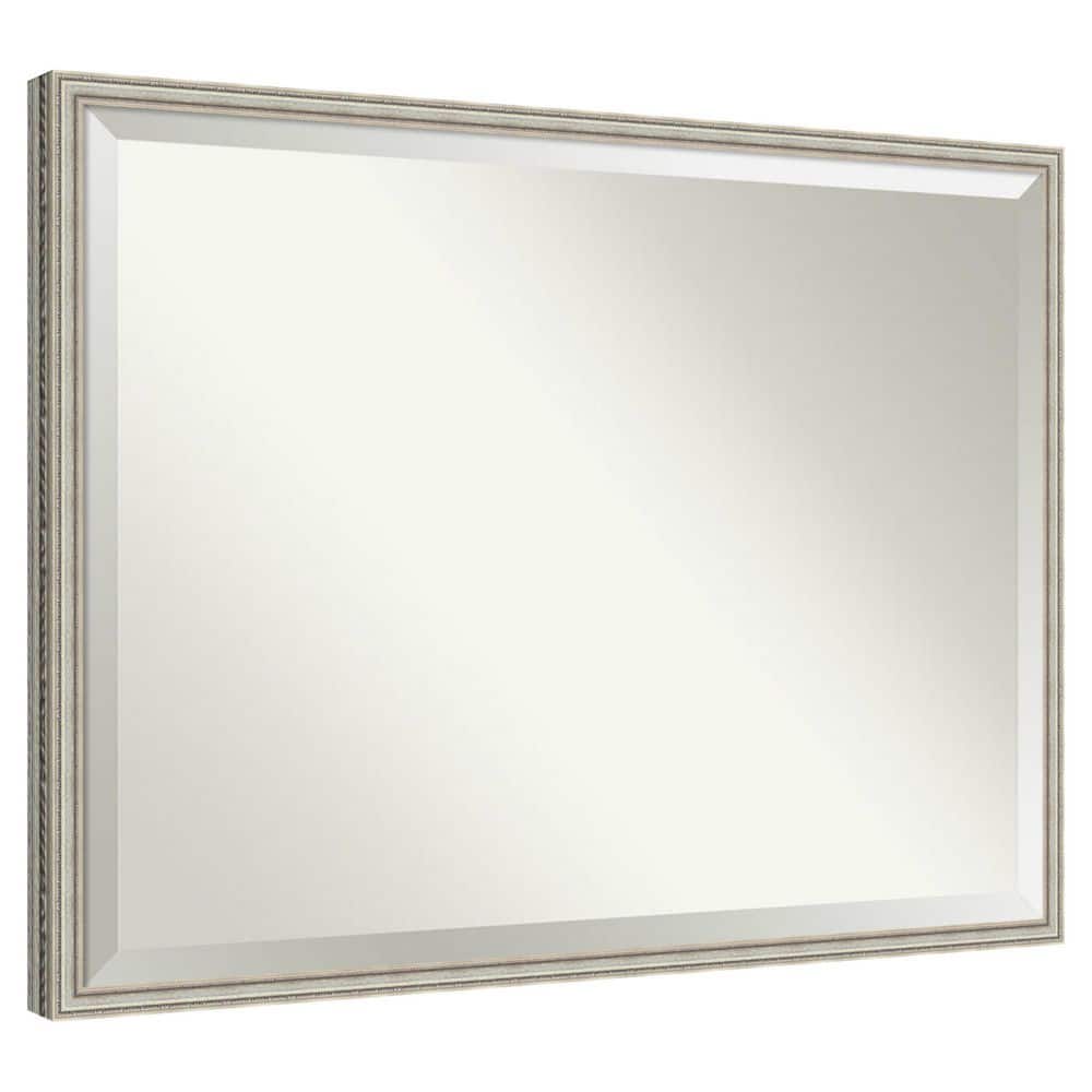 Cordelia Antique Silver 41.75 in. x 31.75 in. Beveled Traditional Rectangle Wood Framed Bathroom Wall Mirror price history on PriceWatchPro