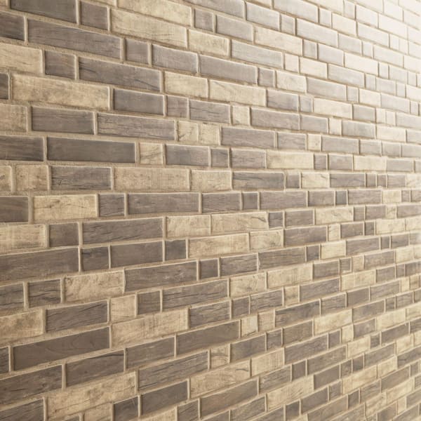 MSI Driftwood Interlocking 12x12 in. Matte Glass Wood Look Mosaic