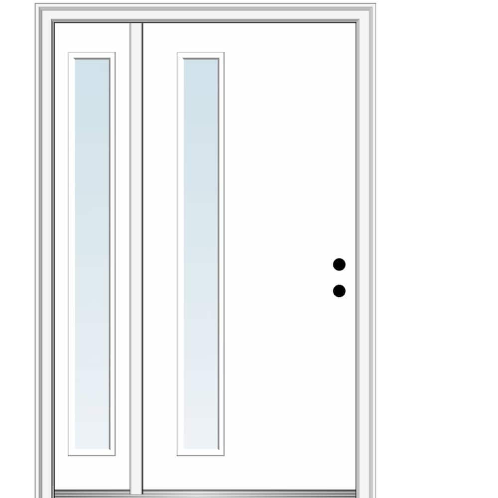 Viola 50 in. x 80 in. Left-Hand Inswing 1-Lite Clear Low-E Primed Fiberglass Prehung Front Door on 6-9/16 in. Frame price history on PriceWatchPro