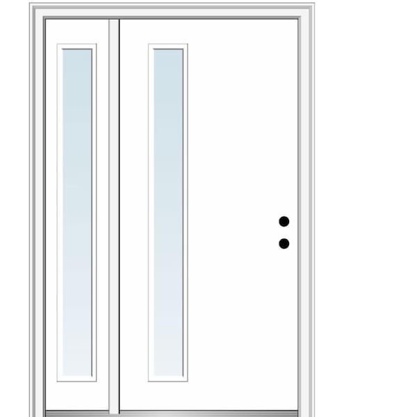 MMI DOOR Viola 50 in. x 80 in. Left-Hand Inswing 1-Lite Clear Low-E Primed Fiberglass Prehung Front Door on 6-9/16 in. Frame