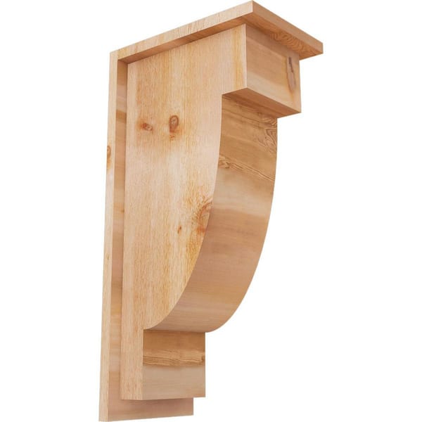 Ekena Millwork 8 in. x 12 in. x 24 in. Western Red Cedar Del Alpine Rough Sawn Corbel with Backplate