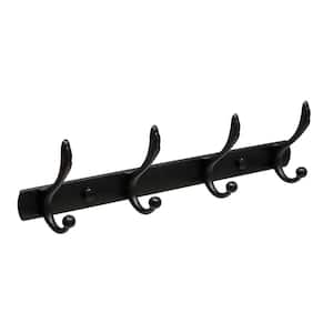 Large 4-Pronged Robe and Towel Hook in Rubbed Bronze