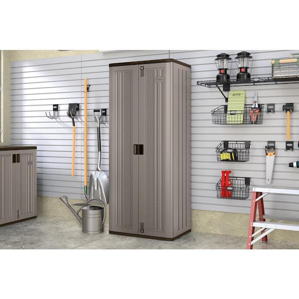 Suncast Plastic Freestanding Garage Cabinet in Gray (30-in W x 72