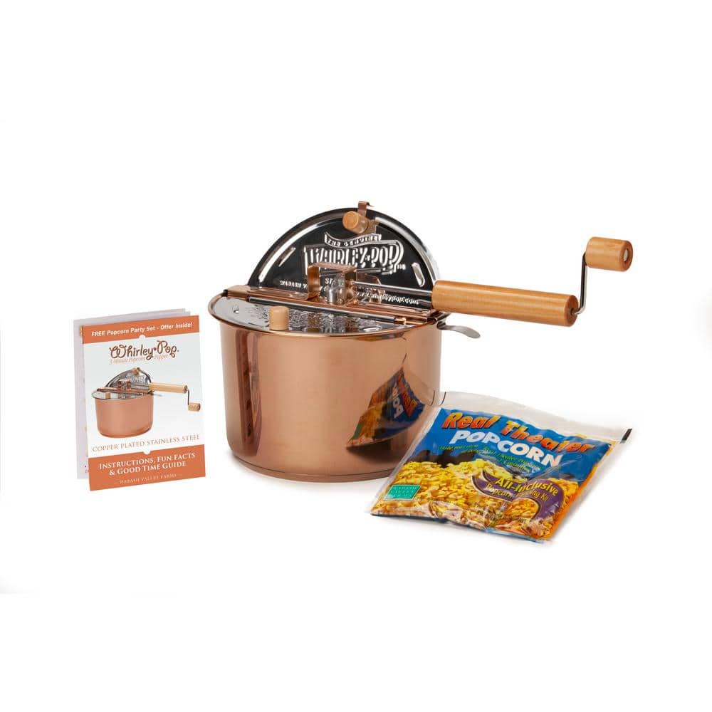 Wabash Valley Farms Copper-Plated Stainless Steel Whirley-Pop Popcorn Popper