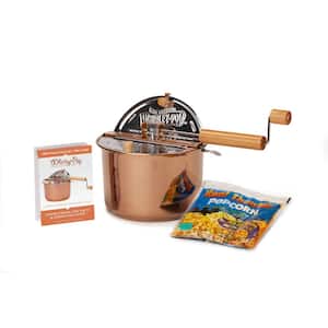 6 qt. Copper Plated Stainless Steel Stovetop Popcorn Popper with All-Inclusive 5-Pack