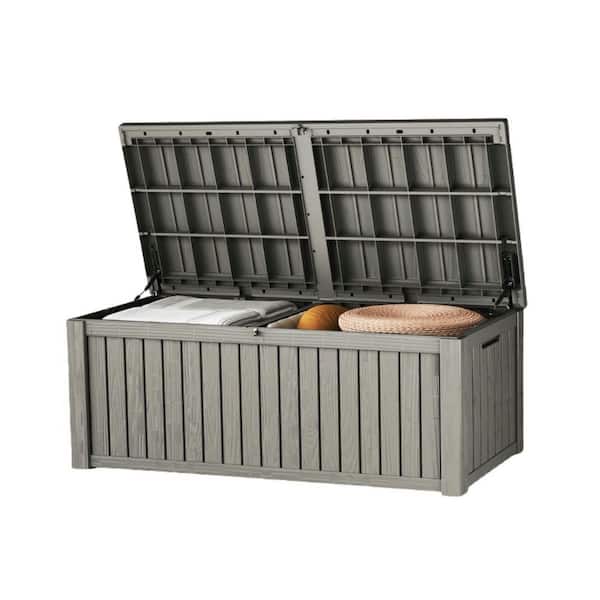 150 Gal. Gray Outdoor Durable Storage Deck Box