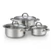 Cook N Home Basic Sauce Pot, Stainless Steel Stockpot Saucier Casserole Set, 6-Piece 02724