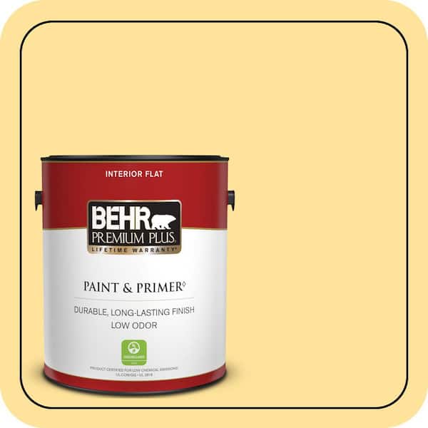 BEHR PREMIUM PLUS 1 gal. #P290-3 Roasted Corn Flat Low Odor Interior Paint & Primer