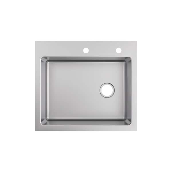 Dolancourt Tight Radius 25 in. Drop In / Under Mount Single Bowl 18 Gauge Stainless Steel Kitchen Sink