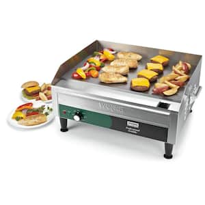 Silver Countertop Electric Griddle - 384 in. - 240-Volt, 3300-Watt (24 in. x 16 in. Cooking Surface)
