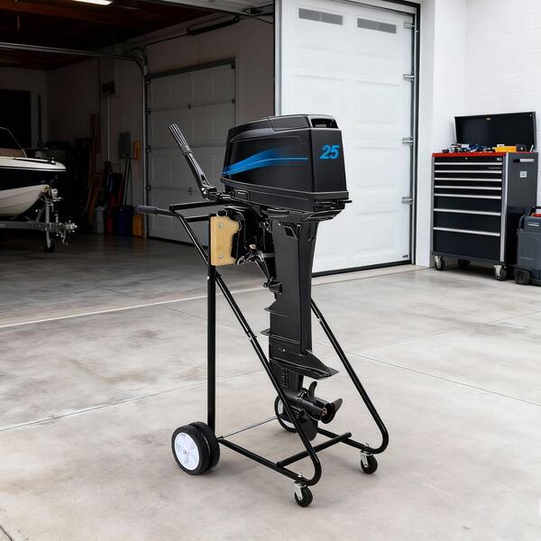 BRIS Stainless Steel Outboard Motor Stand / Cart Dolly With Wheels - Engine Carrier QDLX900890