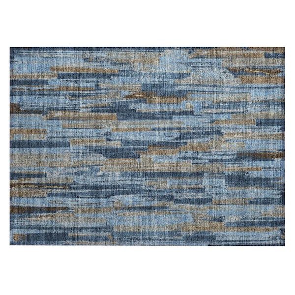 Chantille Machine Washable Indoor/Outdoor Abstract ACN2255 Navy 1 ft. 8 in. x 2 ft. 6 in. Accent Rug