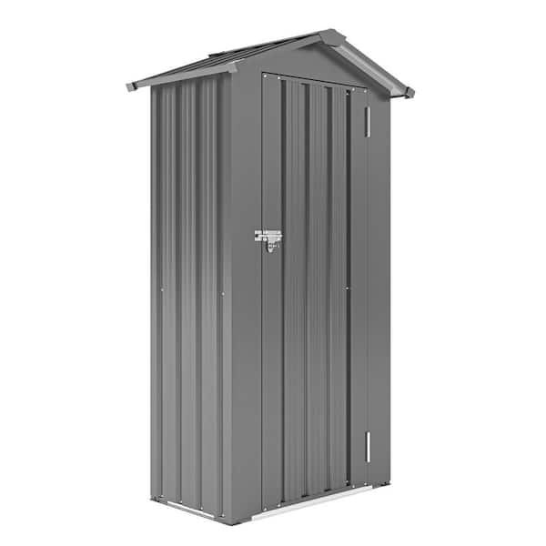 Metal Garden Shed, 29.5 in. W x 16.9 in. D x 69.7 in. H Black Galvanized Metal Outdoor Storage Cabinet