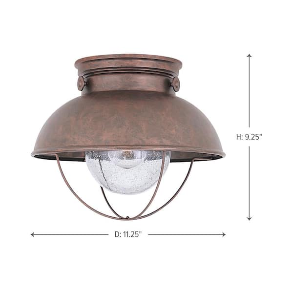 11.25-in W Textured Black Outdoor Flush Mount Light 11.25-in W Textured Black Outdoor Flush Mount Light