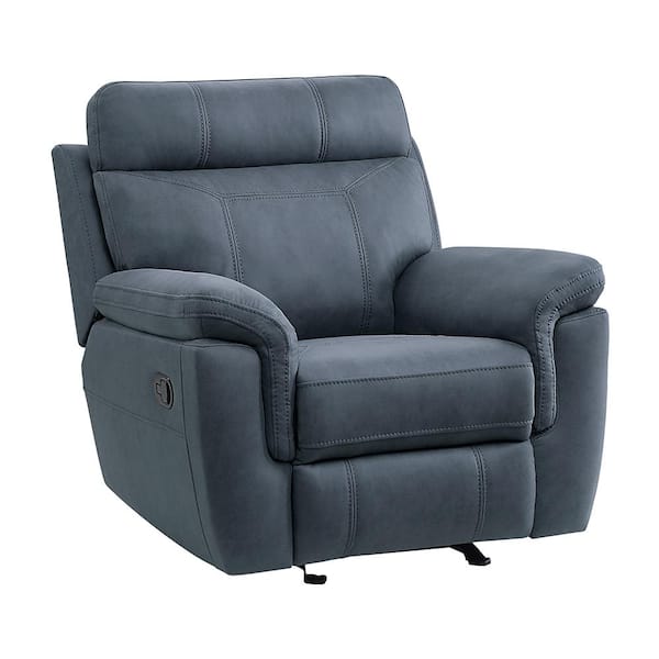 Cassville Blue Microfiber Glider Manual Recliner