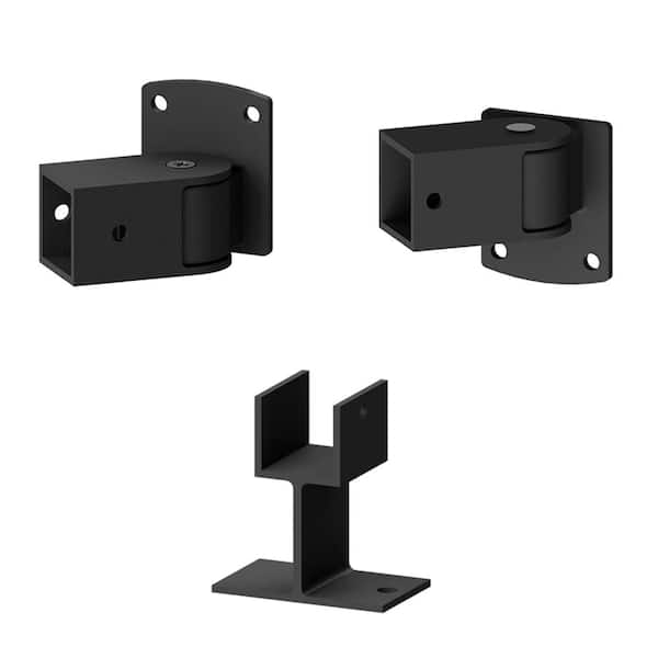 Aquatine Black 2 in. x 2.5 in. x 4 in. Aluminum Pool Fence Picket Angle Bracket Kit