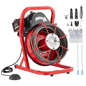 50 ft. x 3/8 in. Best Fit 2 in. to 4 in. Pipes Cleaning Machine Portable Cleaner with 4-Cutters Auger Sewer Snake