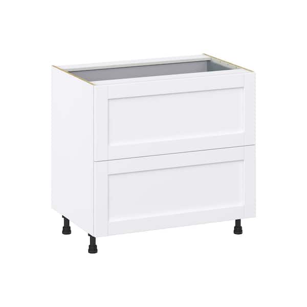 J COLLECTION Mancos Bright White Shaker Assembled Base Kitchen Cabinet with Drawer (36 in. W x 34.5 in. H x 24 in. D)