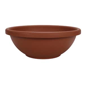 18 in. Brown Resin Garden Plastic Bowl Planter Pot (12-Pack)