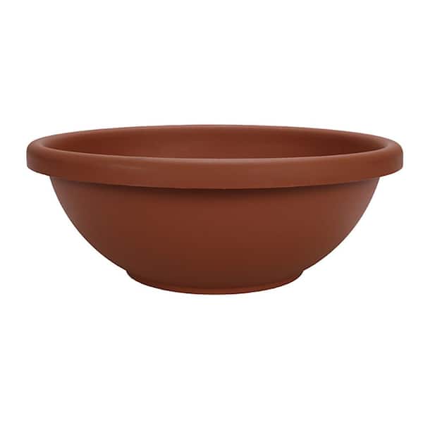 THE HC COMPANIES GAB22000E35 22" Dia. Resin Garden Bowl Planter Pot, Terra Cotta Clay