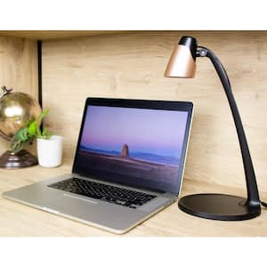 15 in. Rose Gold LED Desk Lamp with Adjustable Head
