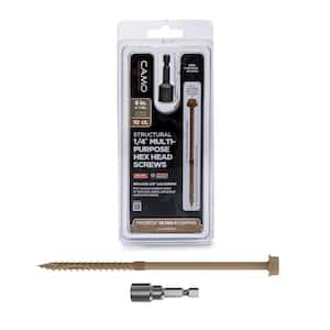 1/4 in. x 6 in. Hex Head Multi-Purpose Hex Drive Structural Wood Screw - PROTECH Ultra 4 Exterior Coated (10-Pack)