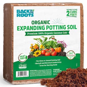 Organic Coco Coir Value Size 10 lbs. Compressed Block Expands to 15 Gal.