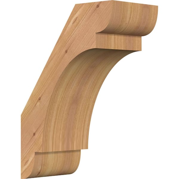 Ekena Millwork 5 1/2"W x 10"D x 14"H Olympic Smooth Knee Brace, Western Red Cedar
