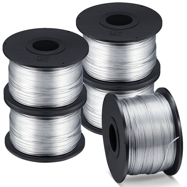NVNOO 1/32 in. x 360 ft. Rebar Tie Wire Tool Rebar Gun Tie Wire Coil for Automatic Twister Machine (5-Pack)