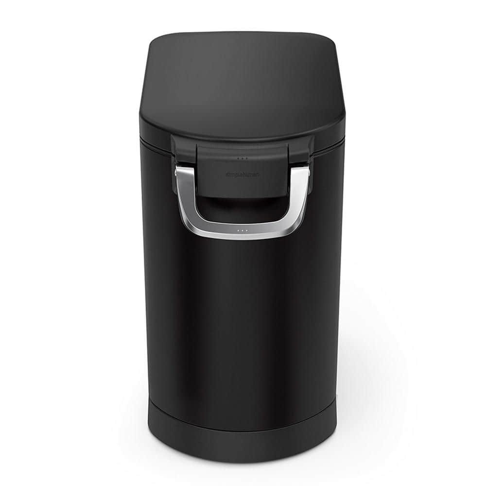 Medium Black Airtight Stainless Steel Pet Food Storage Container