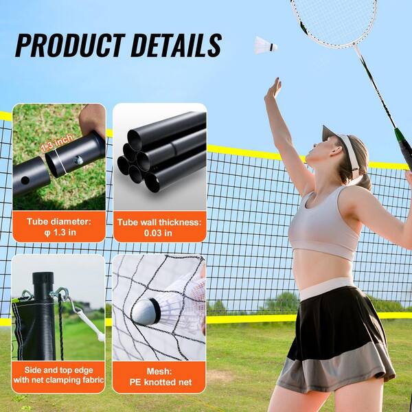 yume satoアスレチックネット SKYSHALO Badminton Net Set, Outdoor Backyard Beach Park