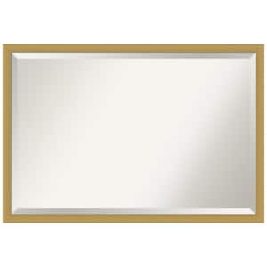 Grace 38 in. x 26 in. Modern Rectangle Framed Brushed Gold Narrow Bathroom Vanity Mirror