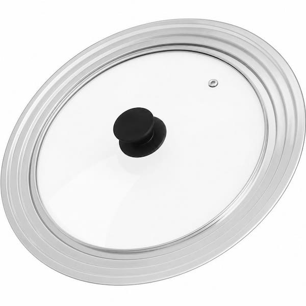 15.3 in. Stainless Steel Pan Lid, Replacement Frying Pan Lid with Heat Resistant Silicone Knob, Dishwasher Safe