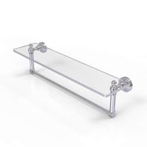 Waverly Place Collection 22 in. Glass Vanity Shelf with Integrated Towel Bar in Polished Chrome