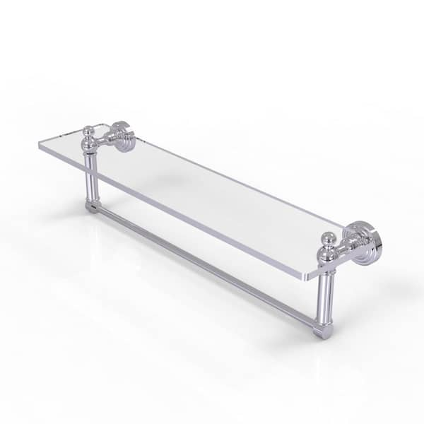 Allied Brass 16 in. L x 12 in. H x 5 in. W 2-Tier Gallery Clear Glass  Bathroom Shelf with Towel Bar in Satin Brass WP-2TB/16-GAL-SBR - The Home  Depot