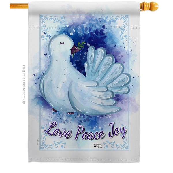 Angeleno Heritage MADE AND DESIGNED LOS ANGELES CALIFORNIA 28 in. x 40 in. Peace Dove Winter House Flag Double-Sided Decorative Vertical Flags