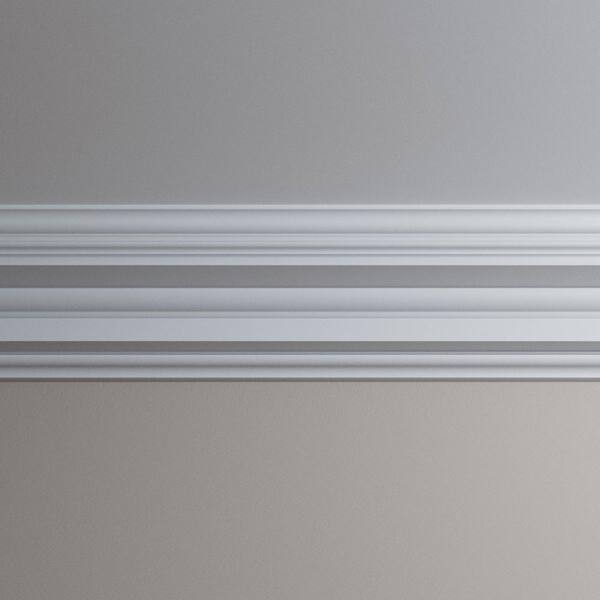 Ekena Millwork Domingo 9.625 in. D x 14.625 in. W x 96 in. L Polyurethane Crown Moulding