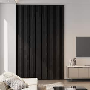 0.9 in. x 1.05 ft. x 8.86 ft. Black Acoustic/Sound Absorb 3 D Oak Overlapping Wood Slat Decorative Wall Paneling 1-Pack