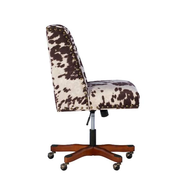 brown cow print office chair